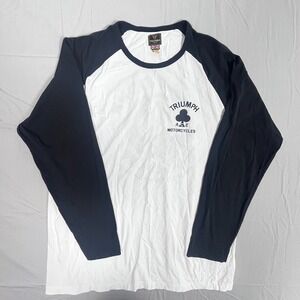 Triumph Motorcycles Ride Shirt Mens 2XL White Contrast Versatile Crewneck